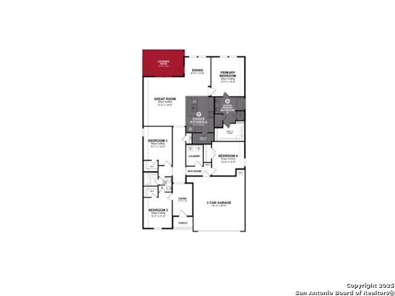 2D floor plan layout of this home in Morgan Meadows, San Antonio, TX (Image 3).