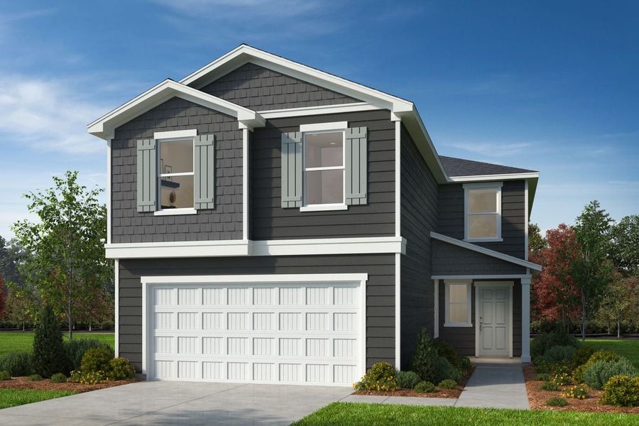 Representative exterior photo of a completed home built from the 2572 by KB Home in Magnolia Forest – Grove Series, Raleigh, NC (Image 4). Representative exterior photo of a completed home built from the 2572 by KB Home in Magnolia Forest – Grove Series, Raleigh, NC (Image 4).