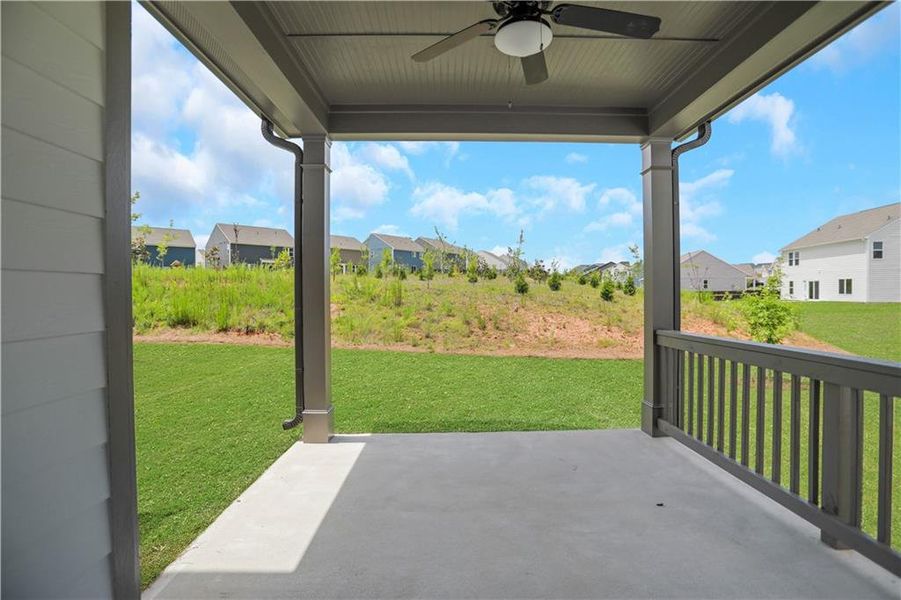 Exterior details and patio area of a home in Twin Lakes, Hoschton (Image 20).