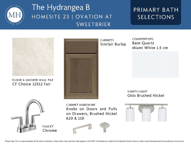 Sample of building materials used in homes in Ovation at Sweetbrier, Durham (Image 8).