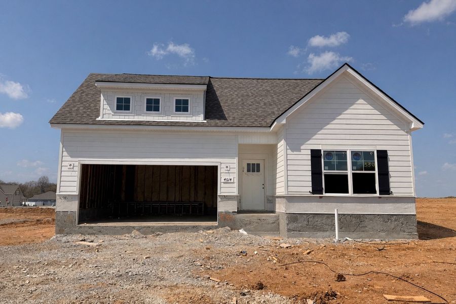 Actual Home! Front door to be painted Black and home will have a Black Garage Door!
