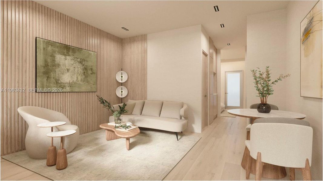 Furnished interior view inside a new home in , Miami Beach (Image 5).