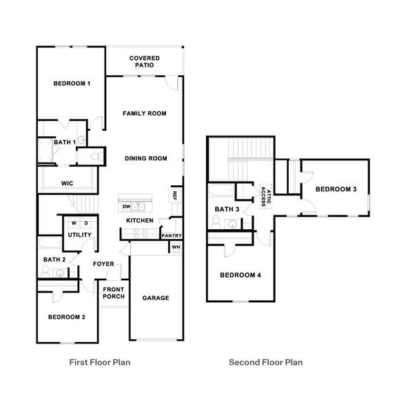 2D floor plan layout of this home in Marigold, Kyle, TX (Image 1). 2D floor plan layout of this home in Marigold, Kyle, TX (Image 1).