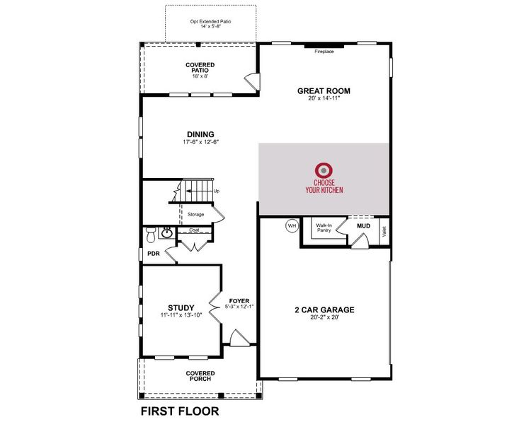 2D floor plan layout for the Riverside by Beazer Homes in Acacia, Cumming, GA (Image 3).