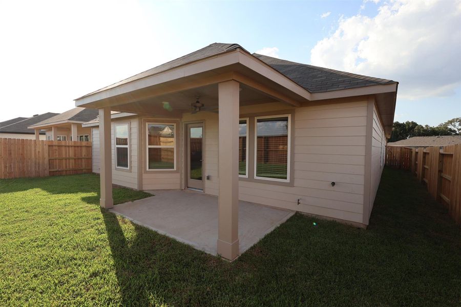 Exterior details and patio area of a home in Summerview, Fulshear (Image 9). Exterior details and patio area of a home in Summerview, Fulshear (Image 9).