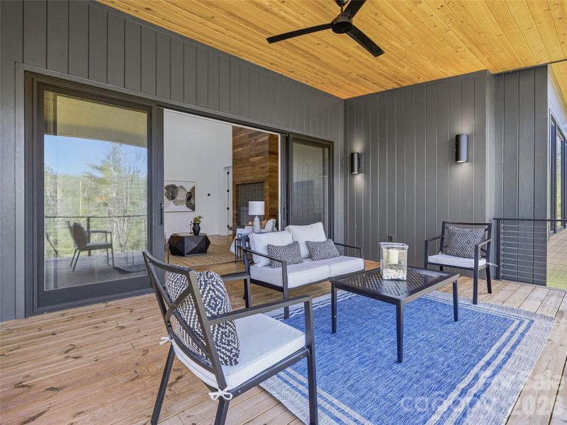 Exterior details and patio area of a home in , Asheville (Image 3).