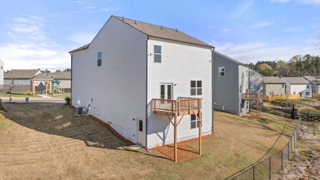 Exterior details and patio area of a home in Pointe Park, Union City (Image 3). Exterior details and patio area of a home in Pointe Park, Union City (Image 3).