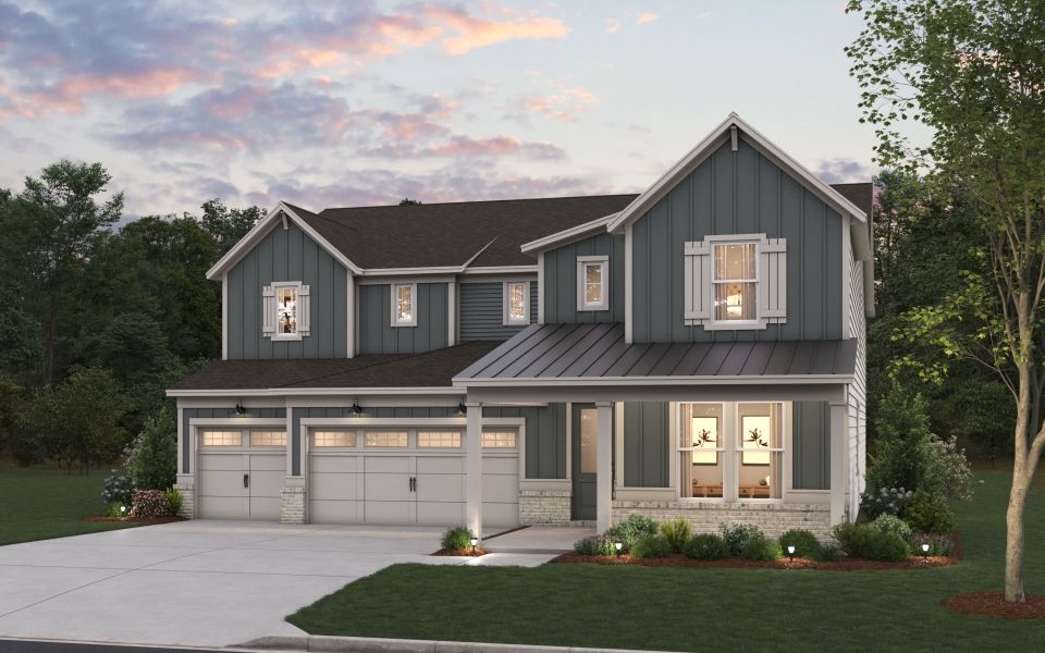 Representative exterior photo of a completed home built from the Roseland by Pulte Homes in Bristol, Dawsonville, GA (Image 15). Representative exterior photo of a completed home built from the Roseland by Pulte Homes in Bristol, Dawsonville, GA (Image 15).