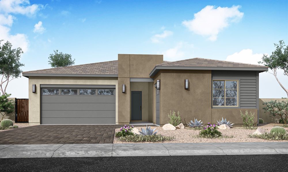 Representative exterior photo of a completed home built from the Elden Plan 4505 by Tri Pointe Homes in Soleo, San Tan Valley, AZ (Image 2). Representative exterior photo of a completed home built from the Elden Plan 4505 by Tri Pointe Homes in Soleo, San Tan Valley, AZ (Image 2).