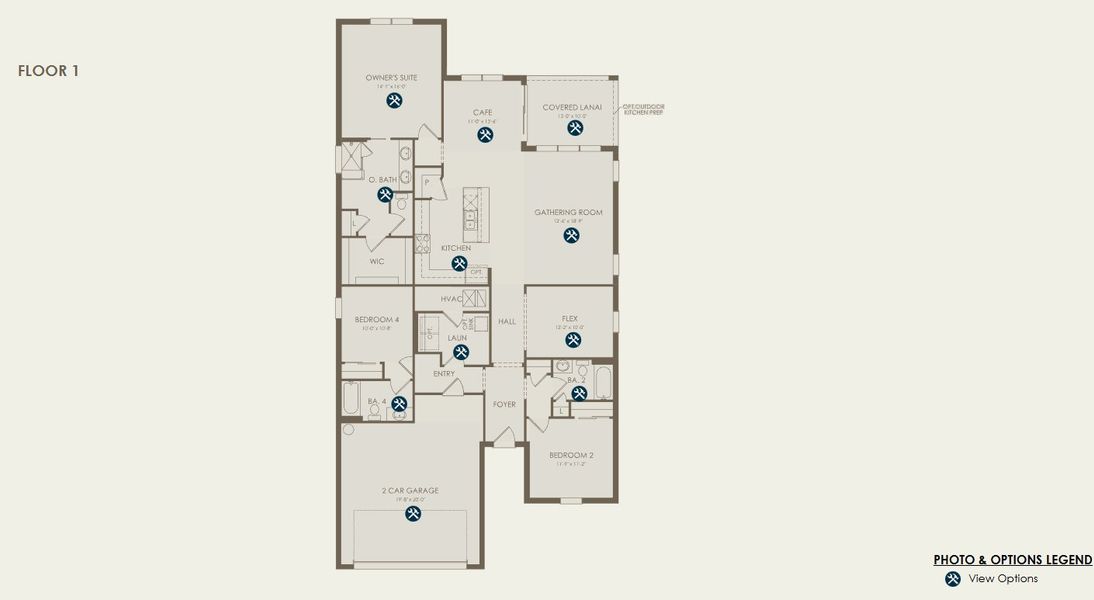2D floor plan layout of this home in Seaire, Parrish, FL (Image 3).