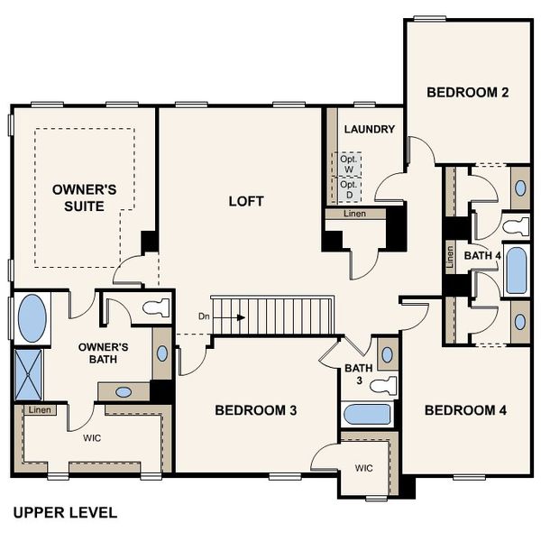 2D floor plan layout for the Sapling by Century Communities in The Estates at Gainesville Township, Gainesville, GA (Image 4).