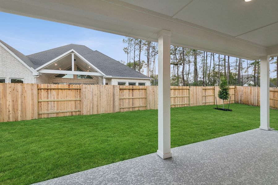Exterior details and patio area of a home in ARTAVIA 65' Homesites, Conroe (Image 4). Exterior details and patio area of a home in ARTAVIA 65' Homesites, Conroe (Image 4).