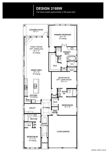2D floor plan layout of this home in Arcadia Ridge, San Antonio, TX (Image 2).