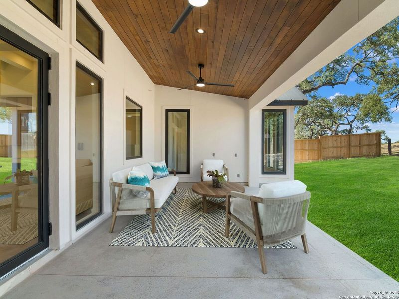 Exterior details and patio area of a home in , Boerne (Image 4).