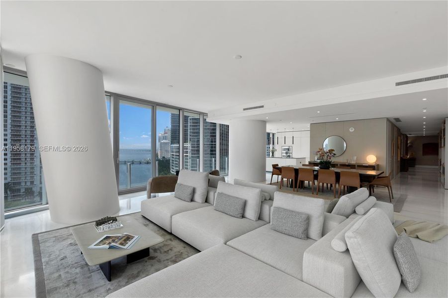 Furnished interior view inside a new home in , Miami (Image 9).