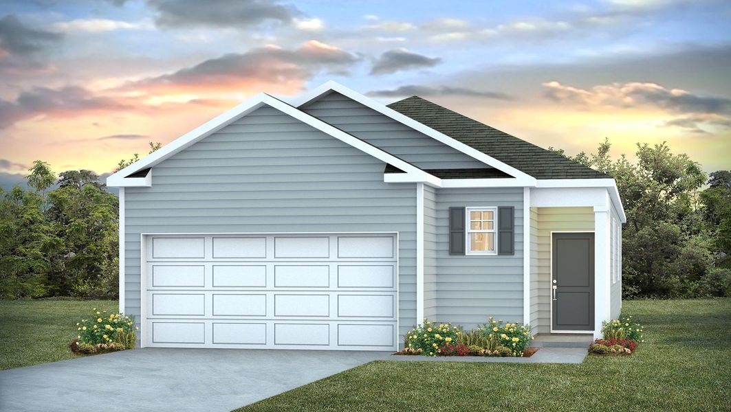 Representative exterior photo of a completed home built from the ALLEX by D.R. Horton in Leatherstone, Blythewood, SC (Image 20).