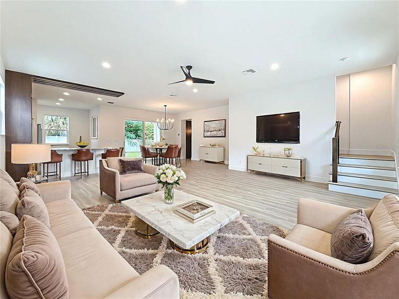 VIRTUALLY STAGED PHOTO. Great Room. View from the front door. VIRTUALLY STAGED PHOTO. Great Room. View from the front door.