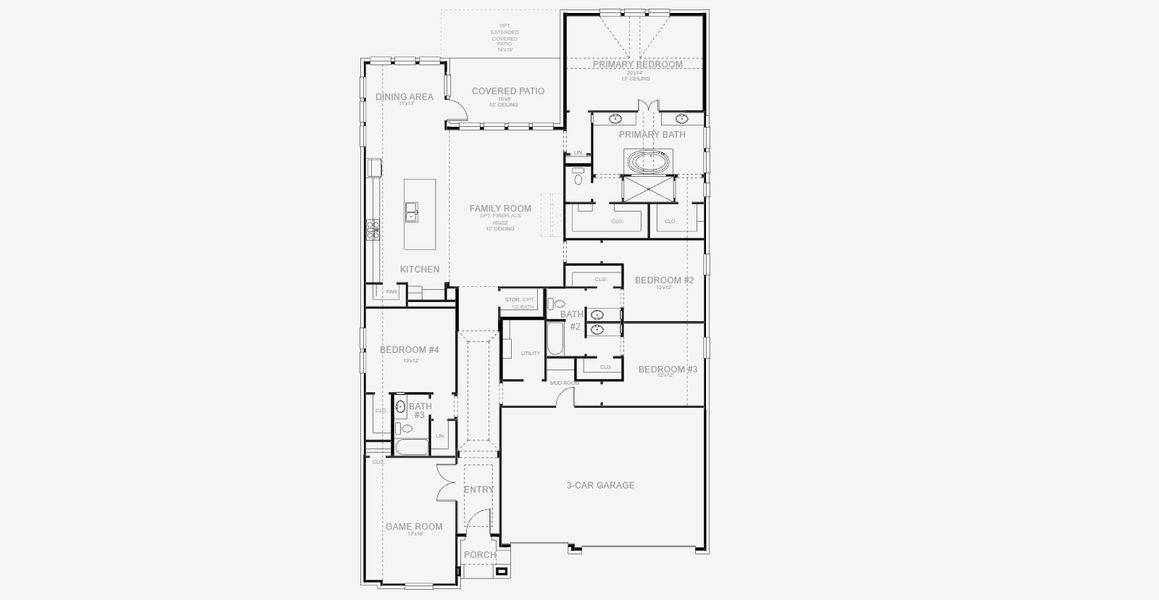 2D floor plan layout for the 2980W by Perry Homes in Katy Court 65', Katy, TX (Image 3). 2D floor plan layout for the 2980W by Perry Homes in Katy Court 65', Katy, TX (Image 3).