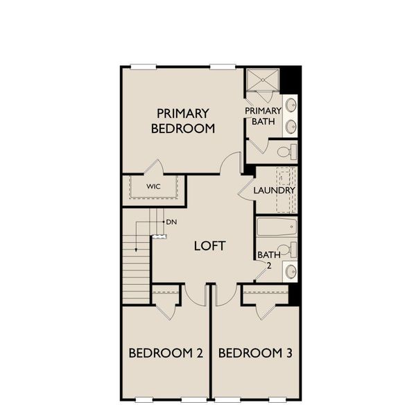 2D floor plan layout for the Dogwood by Ashton Woods in Towns at Crescent Mills, Wilson's Mills, NC (Image 4).
