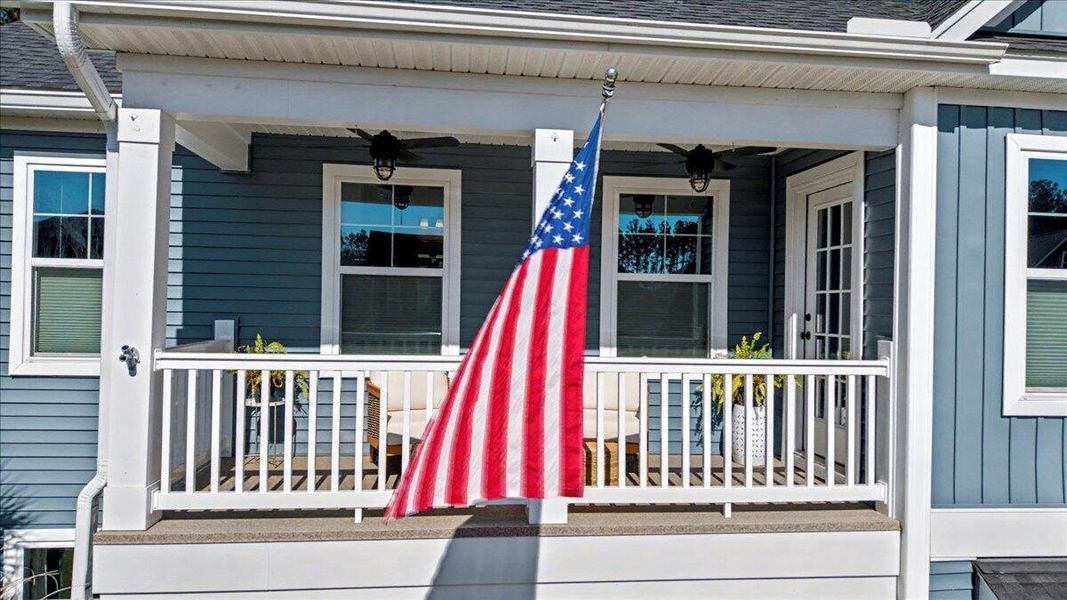 Exterior details and patio area of a home in Hewing Farms, Summerville (Image 24). Exterior details and patio area of a home in Hewing Farms, Summerville (Image 24).