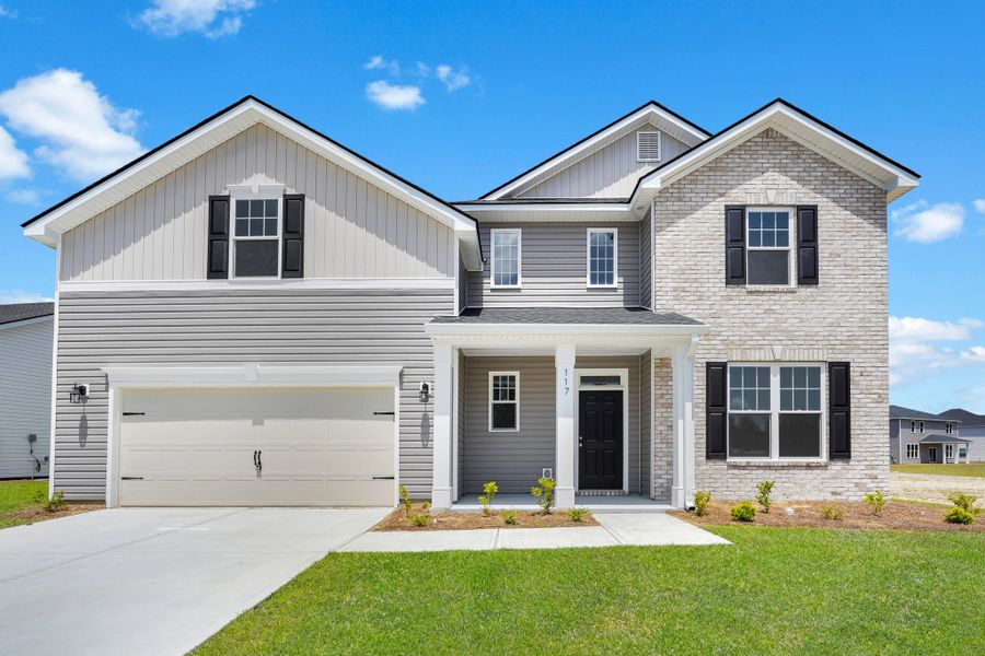 Representative exterior photo of a completed home built from the The Brookhaven by Smith Family Homes in Ramsey Landing, Rincon, GA (Image 27).