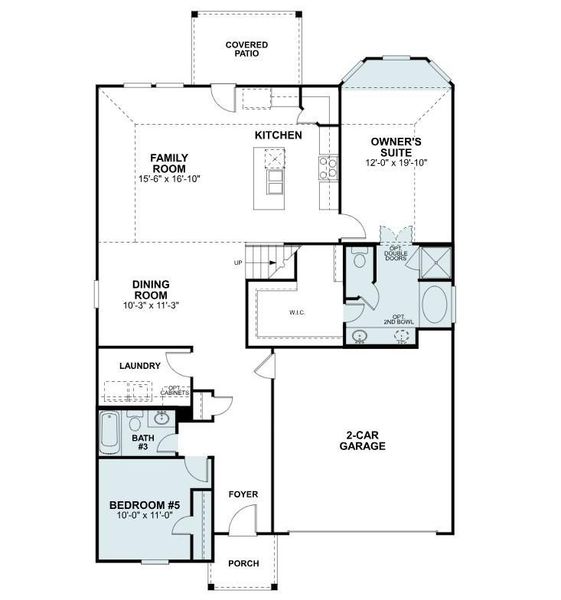 2D floor plan layout of this home in Pinewood at Grand Texas, New Caney, TX (Image 5).