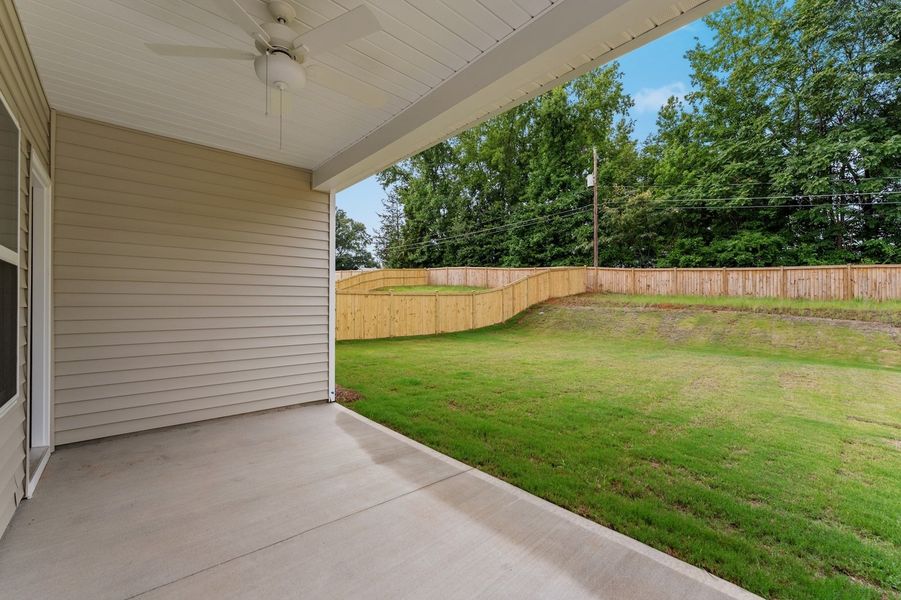 Exterior details and patio area of a home in Landmark Commons, Boiling Springs (Image 2). Exterior details and patio area of a home in Landmark Commons, Boiling Springs (Image 2).