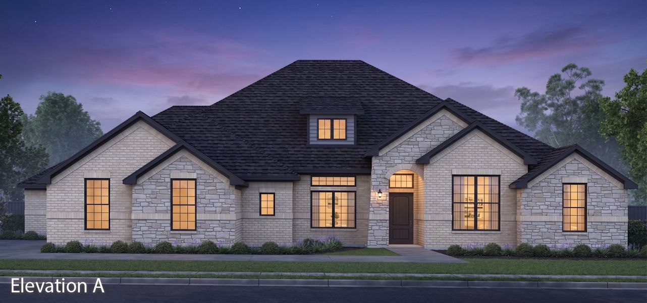 Front exterior of a new home in Berkshire Estates, Mesquite, TX, highlighting curb appeal (Image 2). Front exterior of a new home in Berkshire Estates, Mesquite, TX, highlighting curb appeal (Image 2).