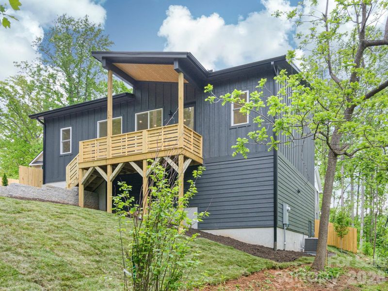 Exterior details and patio area of a home in , Asheville (Image 28).