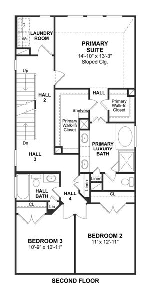 2D floor plan layout for the Frances by K. Hovnanian® Homes in Cloverdale, Houston, TX (Image 4). 2D floor plan layout for the Frances by K. Hovnanian® Homes in Cloverdale, Houston, TX (Image 4).
