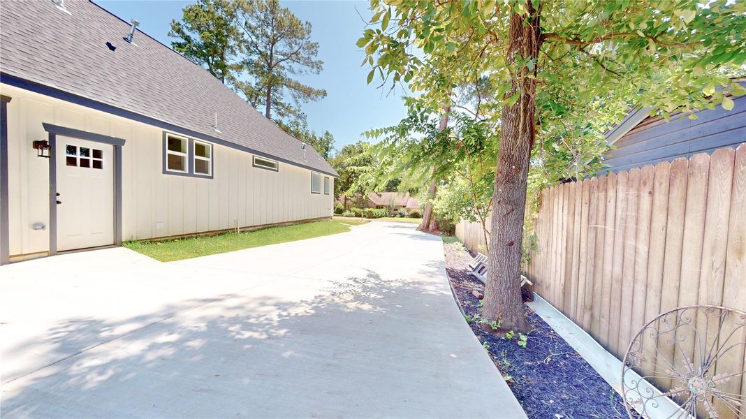 Extended side access to the garage offering added convenience.