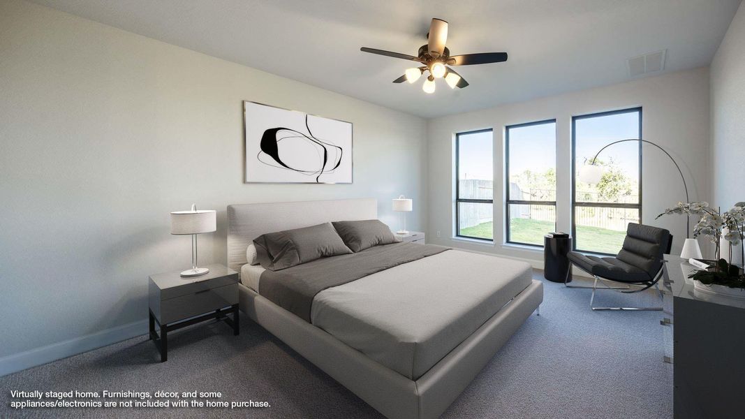 Furnished interior view inside a new home in Lariat 60', Liberty Hill (Image 6). Furnished interior view inside a new home in Lariat 60', Liberty Hill (Image 6).