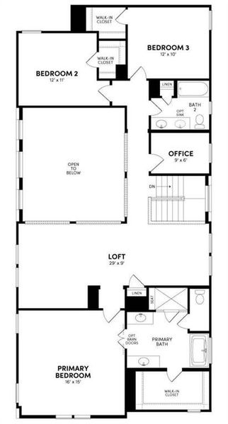 2D floor plan layout of this home in The Grove Frisco, Frisco, TX (Image 5).