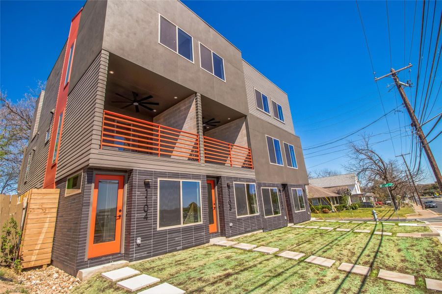 Front exterior of a new home in , Austin, TX, highlighting curb appeal (Image 15).