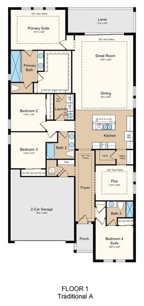 2D floor plan layout of this home in Lochside, Mount Dora, FL (Image 2). 2D floor plan layout of this home in Lochside, Mount Dora, FL (Image 2).
