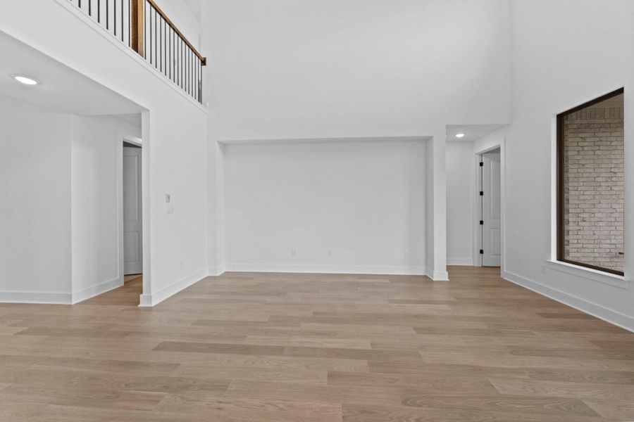 Family Room with soaring ceiling