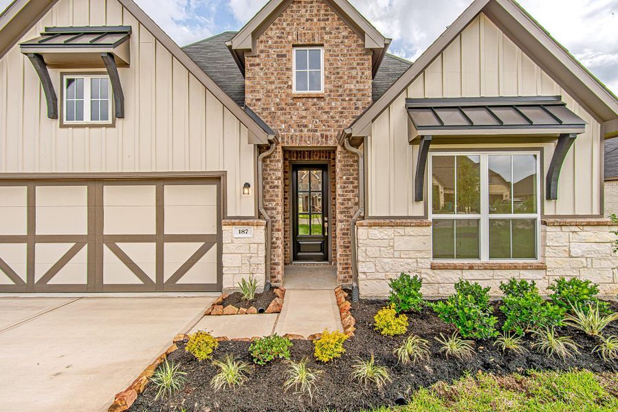 Exterior details and patio area of a home in WaterStone, Montgomery (Image 2). Exterior details and patio area of a home in WaterStone, Montgomery (Image 2).