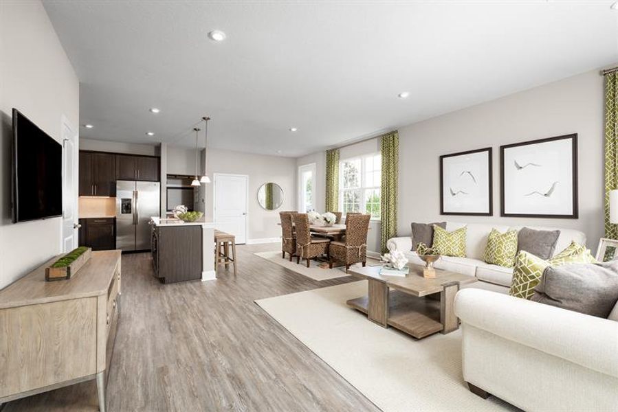 Representative furnished interior of a home built from the Biscayne by Ryan Homes in Cedar Landings Townhomes, Leesburg (Image 7). Representative furnished interior of a home built from the Biscayne by Ryan Homes in Cedar Landings Townhomes, Leesburg (Image 7).