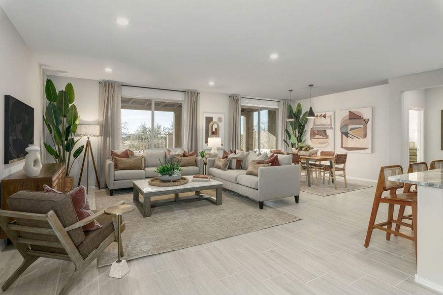 Furnished interior in a model home at Mirador Ridge Skies in Tucson (Image 23).