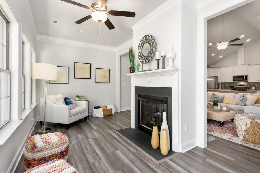 Representative furnished interior of a home built from the Essex by Keystone Homes NC in Weybridge, Burlington (Image 32).
