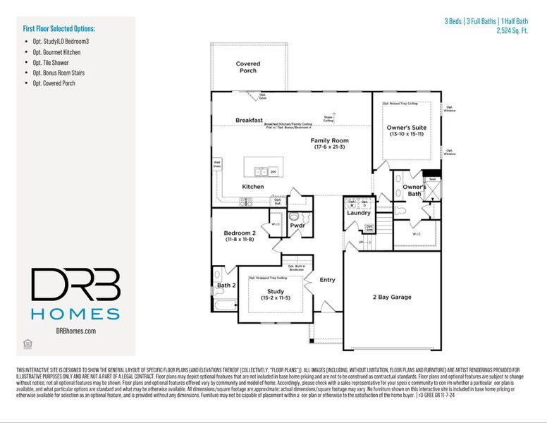 2D floor plan layout of this home in Wells Crossing, Seneca, SC (Image 3).