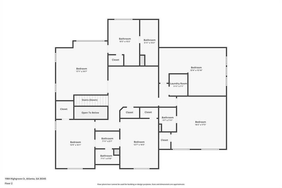 2D floor plan layout of this home in , Atlanta, GA (Image 5).