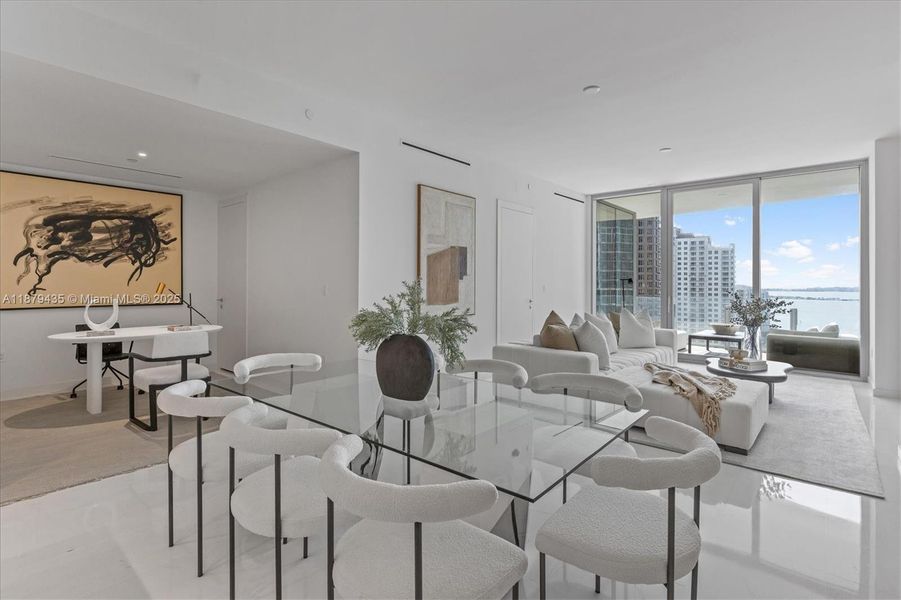 Furnished interior view inside a new home in Aston Martin Residences, Miami (Image 7).