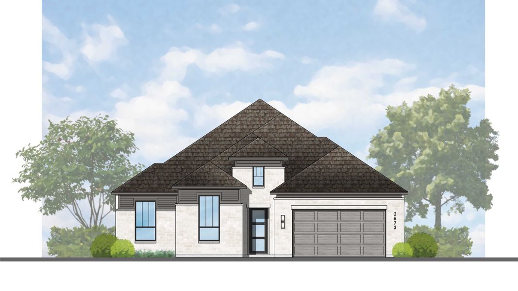 Representative rendering of the exterior for the Chesterfield Plan by Highland Homes (Image 3). Representative rendering of the exterior for the Chesterfield Plan by Highland Homes (Image 3).