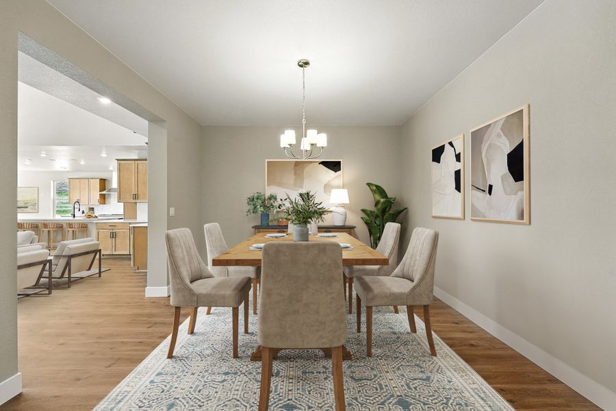 Furnished interior view inside a new home in Hillside at Crystal Valley Destination Collection, Castle Rock (Image 7).