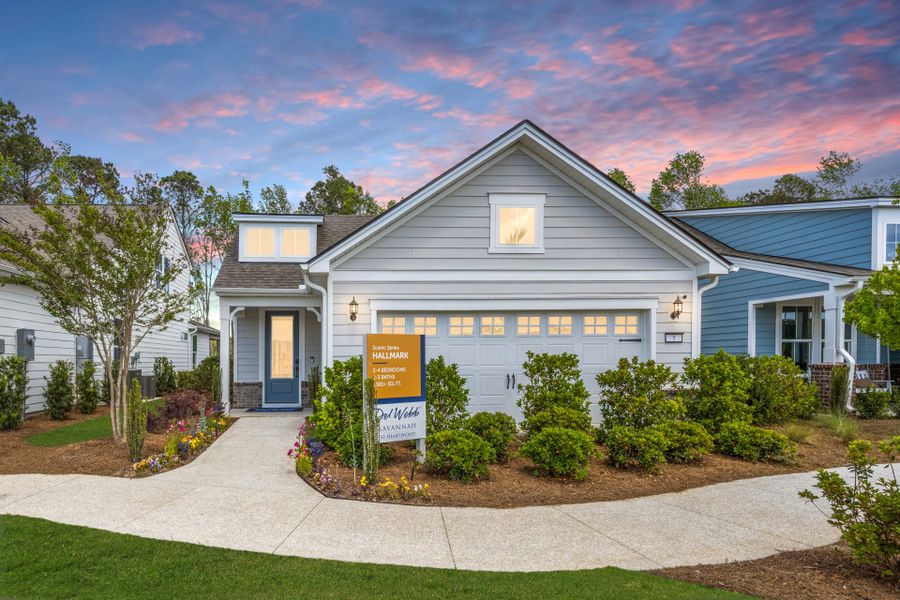 Front exterior of a new home in Sun City Hilton Head, Bluffton, SC, highlighting curb appeal (Image 1). Front exterior of a new home in Sun City Hilton Head, Bluffton, SC, highlighting curb appeal (Image 1).