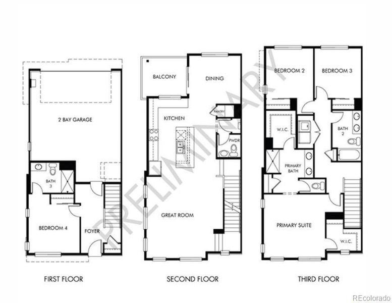 2D floor plan layout of this home in Three Hills, Morrison, CO (Image 3).