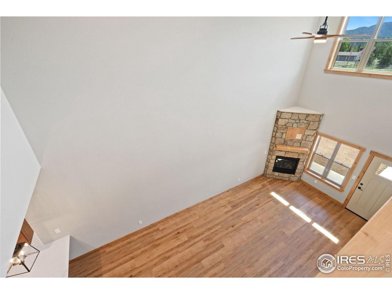 View of main level from upstairs loft