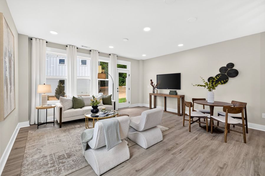 Representative furnished interior of a home built from the Weston End Unit by Baker Residential in Parc at Bradley Farm, Apex (Image 13).