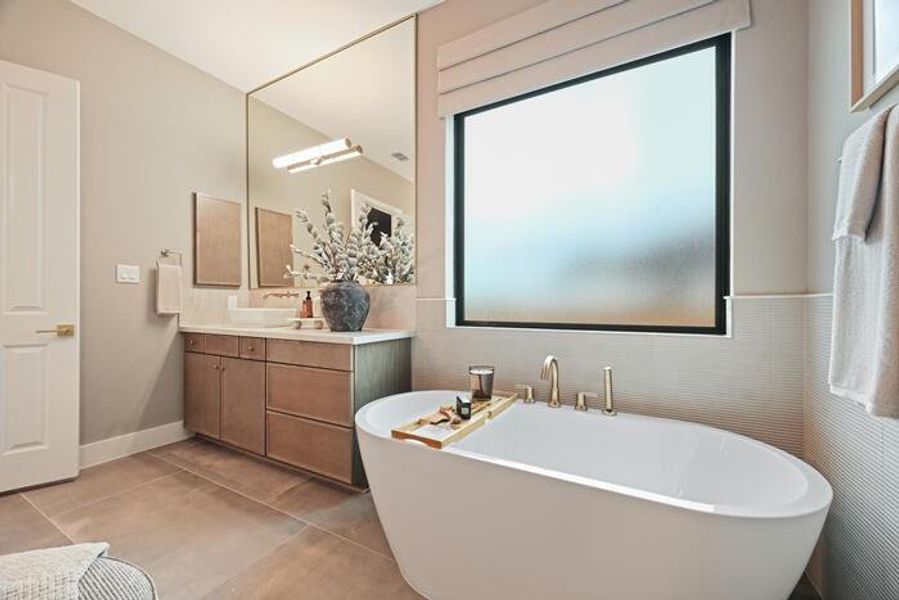 Representational image of the relaxing spa-like main bath.